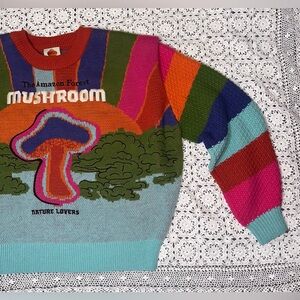 FARM Rio Pullover Amazon Mushroom Embroidered Sweater